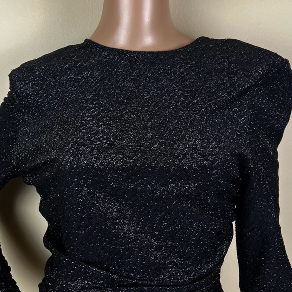 REDEMPTION REVOLVE BLACK METALLIC MINI DRESS - Picture 3 of 9